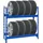 Proregal Reifenregal Tiger 100x110x35cm | 150kg Fachlast | bis zu 8 Reifen | mit 2 Ebenen Blau Reifenständer Garagenregal