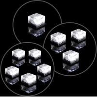 Solar Glasstein Pflasterstein Bodenleuchte Dekoleuchte mit 1 LED – 7 x 7 x 5cm – robustes Milchglas – mit Akku & Dämmerungssensor – weiß einzeln 3er 5er Set wählbar (Einzeln)