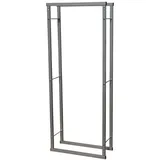 V2Aox Kaminholzständer Metall 40 x 150 cm Schwarz