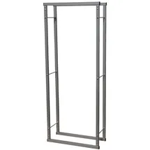 V2Aox Kaminholzständer Metall 40 x 150 cm Schwarz