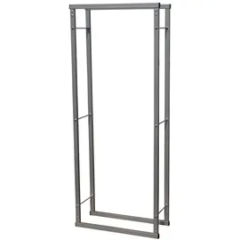 V2Aox Kaminholzständer Metall 40 x 150 cm Schwarz