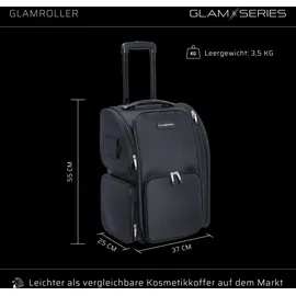 glamseries GlamRoller Trolley, Kosmetikkoffer mit Hitzeschutzfach,