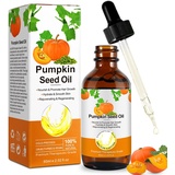 Kürbiskernöl für Haare, Pumpkin Seed Oil 60ml Bio Kürbiskernöl für Haarwachstum Gesichtskörper 100% Reines Kürbiskernöl kalt gepresst Unraffiniert