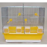 Vogelkäfig gelb 54x39x47cm Wellensittich Vogelbauer Kanarien Käfig Wellensittich