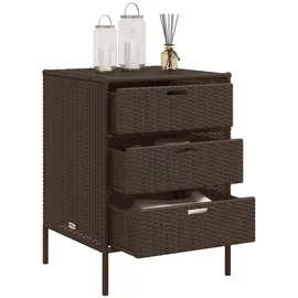 vidaXL Gartenschrank Braun 55x59x80 cm Poly Rattan