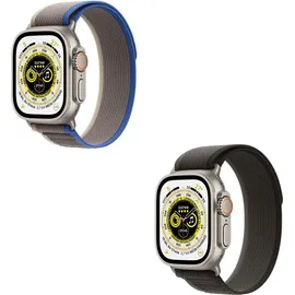 Apple Watch Ultra GPS+Cellular 49 mm Titaniumgehäuse, Trail Loop blau/grau S/M