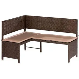 Merxx Eckbank 148 x 100 x 90 cm braun inkl. Kissen