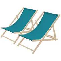 ECD Germany 2er Set Liegestuhl 117 x 52 x 83 cm Dunkelgrün