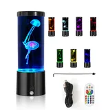 BIRBANN Quallenlampe Nachtlicht Kinder - Jellyfish Lamp mit Fernbedienung 7 Farbeni, Fliegende Qualle LED Lavalampe als Schlafhilfe Deko für Kinderzimmer, Babyzimmer & Wohnzimmer