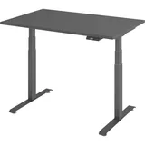 bümö Schreibtisch 120 x 80 cm in Graphit, graphit - Höhenverstellbar Elektrisch Stehpult mit 3-fach Speicher,