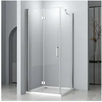 Hopibath Eckdusche Duschkabine Falttür mit Seitenwand H:195cm, BxT: 80x80 cm, 5mm Sicherheitsglas mit Nano, Duschtür, mit 90/80/75cm Seitenteil, mit Alu-Haltestangen, Alu-Bodenleiste, Magnetverschluss silberfarben 80 cm x 195 cm x 80 cm