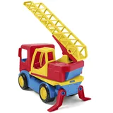Wader 35319 - Tech Truck Feuerwehr mit Leiter, drehbarem Aufsatz, Standfüßen und stabilen Stahlachsen, ca. 23,5 x 11,5 x 28 cm groß, ab 12 Monaten, kreatives Spielen, Bunt