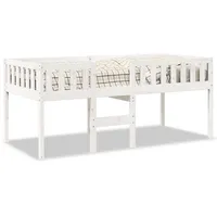 VidaXL Kinderbett ohne Matratze Weiß 75x190 cm Massivholz Kiefer