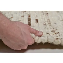 THEKO Wollteppich THEKO "Allgäu Super, handgewebt" Gr. 11, beige (natur), B:70cm H:10mm L:240cm, Wolle, Teppiche, Handweb Teppich, reine Schurwolle, auch als Läufer, Kundenliebling