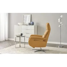 Wohnwert Relaxsessel Mira Leder 81 x 119 x 93 cm Gelb mit Relax-Funktion