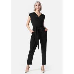 PM SELECTED Damen Overall Business Jumpsuit Wickeloptik mit Bindegürtel ohne Ärmel in Einheitsgröße PM36