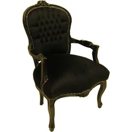 Casa Padrino Barock Salon Stuhl Holz schwarz