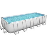 Bestway Power Steel Ersatz Frame Pool ohne Zubehör 640 x 274 x 132 cm, lichtgrau, eckig