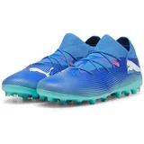 Puma Future 7 Match MG Soccer Shoe, Bluemazing White-Electric Peppermint, 45 EU