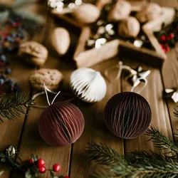 Rebecca Mobili 12 Anhängern für Weihnachtsbaum aus Papier, 2 verschiedene Farben