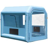 Vevor Aufblasbare Lackierkabine, 3,9 x 2,4 x 2,4 m Aufblasbare Spritzkabine, mit 550 W Gebläse & Luftfiltersystem, Tragbare Autolackierkabine zum Lackieren von Motorrädern, Fahrrädern Kleinen Möbeln