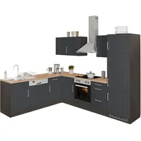 kochstation Winkelküche L-Form KS-Stockholm 280 cm grau