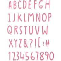 Sizzix Thinlits Stanzschablone handgezeichnetes Alphabet von Jenna Rushforth, 665182, Mehrfarbig, Einheitsgröße