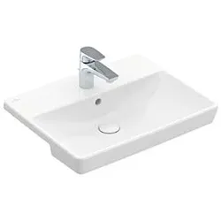 Villeroy und Boch Avento Vorbauwaschtisch 4A065501 55x44cm, weiß, 1 Hahnloch, mit Überlauf