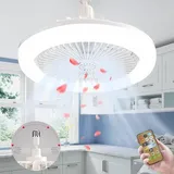 Deckenventilator Mit Beleuchtung, E27 Geräuscharmer Deckenventilator-kronleuchter Mit Licht Und Fernbedienung, Deckenventilator Mit Beleuchtung (beige)