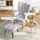 Homcom Schaukelstuhl mit Hocker Polyester, Schaumstoff
