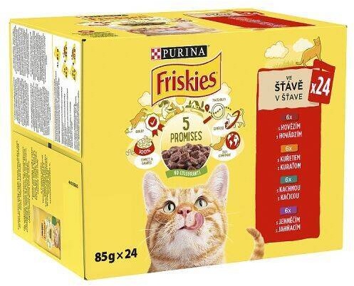 PURINA Friskies Cat  Fleisch in Sauce MIX OF Flavours 24x85g (Rabatt für Stammkunden 3%)