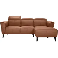 Mid.you Ecksofa, Cognac, Leder, Echtleder, Büffelleder, 223x92.5x169.5 cm, Wohnzimmer, Sofas & Couches, Sofas, Ledersofas