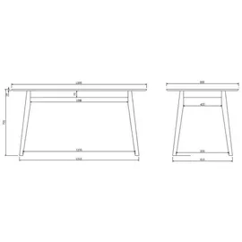 Actona Esstisch Nagano 150 x 80 cm Holz Braun Eiche