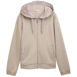 Tom Tailor Damen Hoodie Sweatjacke aus Scuba, grau, Uni, Gr. XXXL
