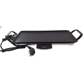 Tristar Slim M – Großzügige Backfläche von 46 x 26 cm – Antihaftbeschichtung – Abnehmbare Cool-Touch Griffe – Einstellbarer Thermostat – Leicht zu reinigen – BP-2667 Tischgrill Silber, Schwarz