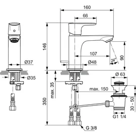 Ideal Standard Connect Air Slim Einhandmischer (A7007AA)