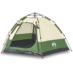 vidaXL Campingzelt 4 Personen Grün Quick Release