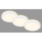 Briloner - 3er Set Bad Einbaustrahler LED mit indirektem Licht, inkl. Aufsatzrahmen, warmweiße Lichtfarbe, Spot, Deckenspots, Spots, Einbauleuchten, Einbauspots, 84x36,5 mm, Weiß