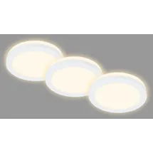 Briloner - 3er Set Bad Einbaustrahler LED mit indirektem Licht, inkl. Aufsatzrahmen, warmweiße Lichtfarbe, Spot, Deckenspots, Spots, Einbauleuchten, Einbauspots, 84x36,5 mm, Weiß