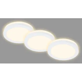 Briloner - 3er Set Bad Einbaustrahler LED mit indirektem Licht, inkl. Aufsatzrahmen, warmweiße Lichtfarbe, Spot, Deckenspots, Spots, Einbauleuchten, Einbauspots, 84x36,5 mm, Weiß