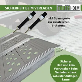 Baumarktplus DREIBREIT by TRUTZHOLM 3-fach Auffahrrampe klappbar Alu 255cm 115 cm Breite 1020kg grau gelocht