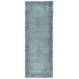 tesso living Kelim Vintage Teppich Wohnzimmer Silber 80 X 195 cm - Moderner Kurzflor Teppich - Super Soft