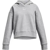 Under Armour Rival Fleece Crop Hoodie Mädchen 012 mod gray light heather/white XL 160-170 cm