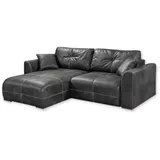 ed exciting design Ecksofa DOLAN mit Bettfunktion, Bettkasten & 2 Zierkissen, grau