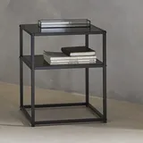 sweeek Nachttisch aus schwarzem Metall mit Regal, - Sweeek