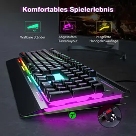 TeckNet RGB Gaming Tastatur DE
