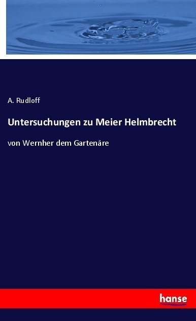 Untersuchungen Zu Meier Helmbrecht - A. Rudloff  Kartoniert (TB)
