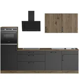 WIHO KÜCHEN Küchenzeile »Elba«, wahlweise mit Hanseatic E-Geräten, Breite 280 cm, schwarz