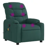 vidaXL Massage-Relaxsessel, dunkelgrüner Stoff