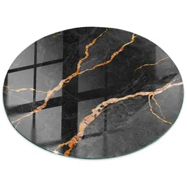 Tulup Tischplatte Schwarz, Rotbraun, Glas 70x70x0.4 cm Esszimmer, Tische, Esstische, Tischsysteme, Tischplatte